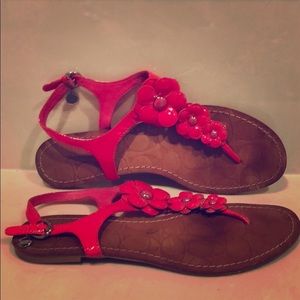 Hot pink Coach Sandals